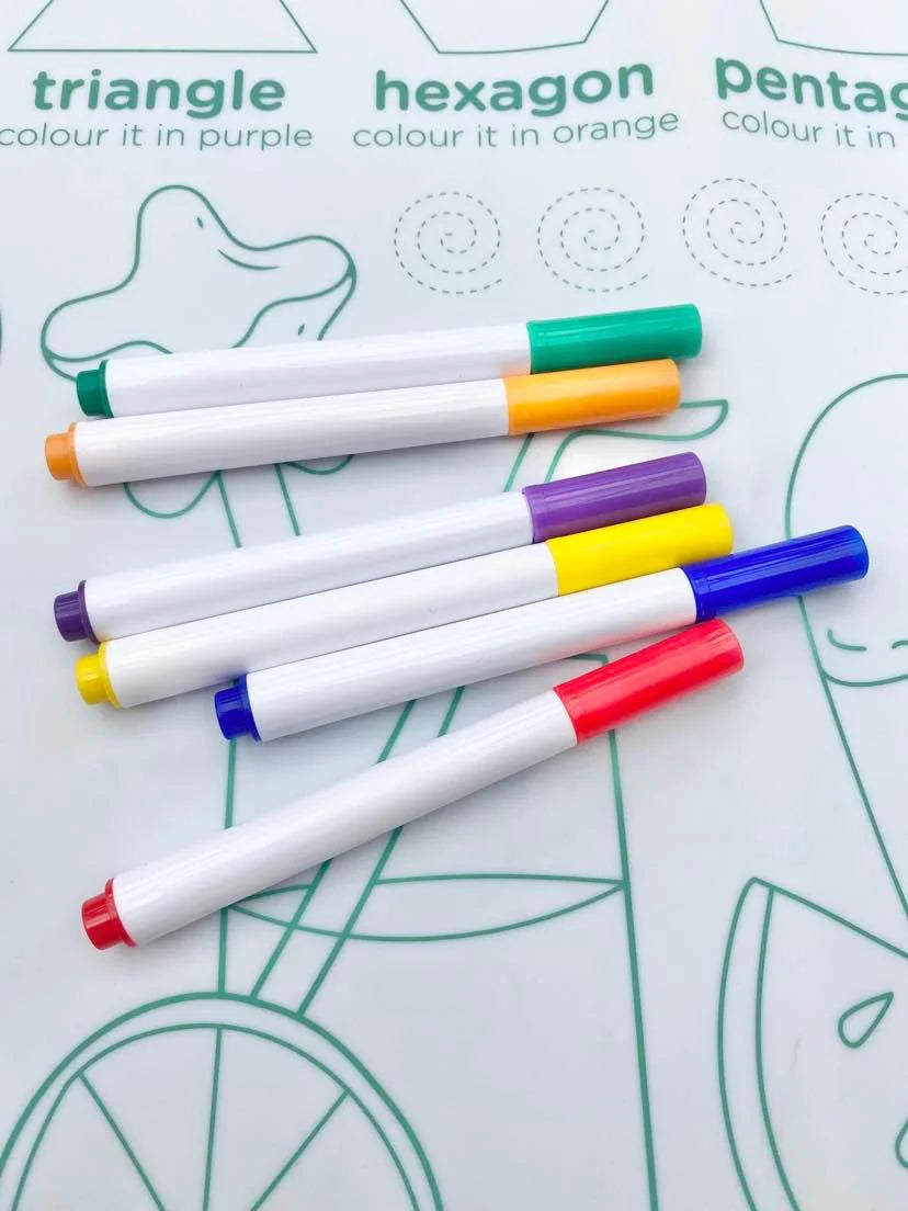 Colourful placemat markers by Little Woods