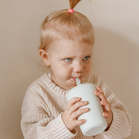 REUSABLE KIDS SILICONE STRAW CUP - Best Seller